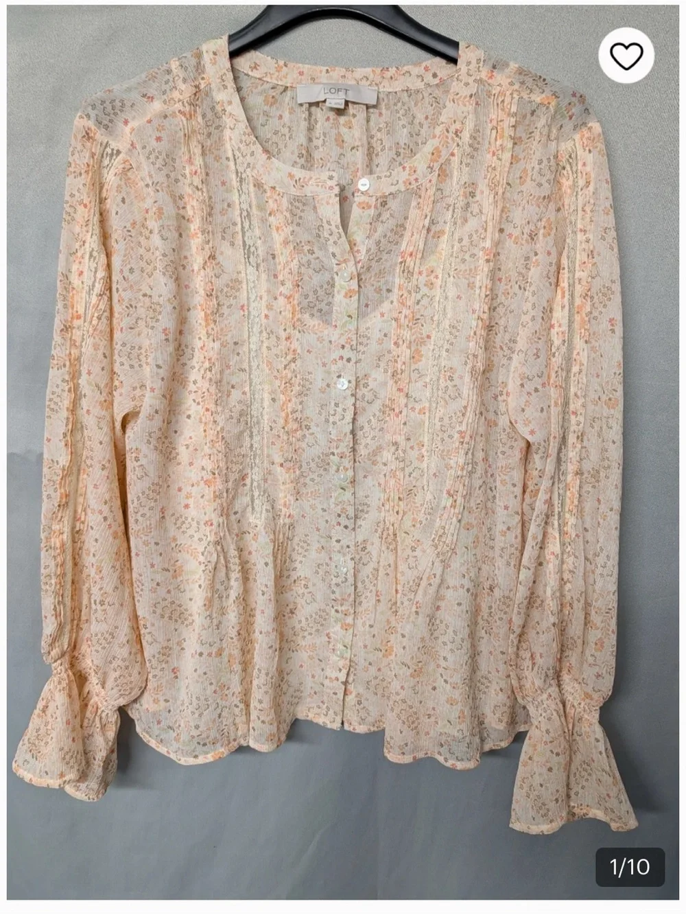 Loft Floral Peasant Blouse - Blush Pink